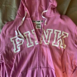 PINK zip up sweater